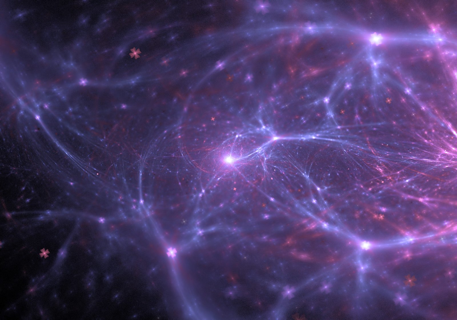 Neural network of neurons viewed under microscopy